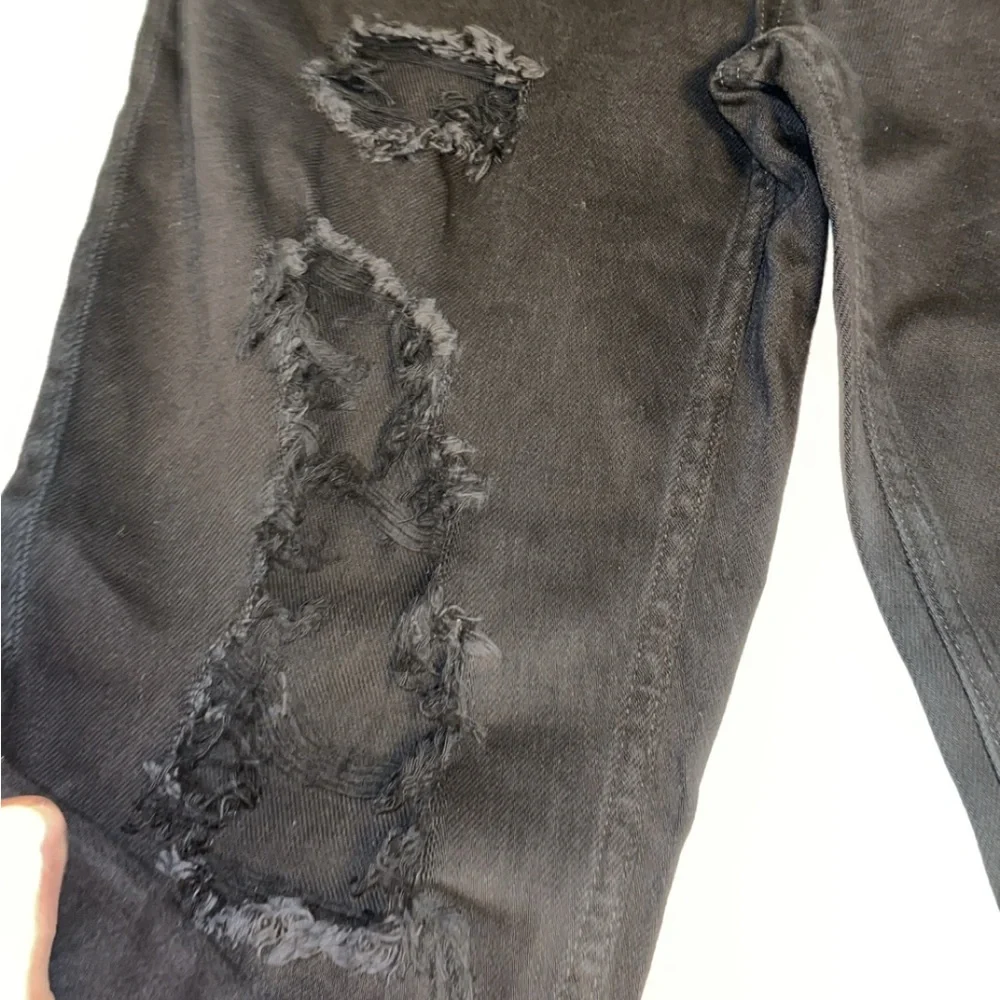 Black Distressed Women's Jeans - Picture 3 of 7